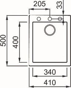 Elleci Quadra 100 - Νεροχύτης Κουζίνας Γρανίτη 41x50 - Avena
