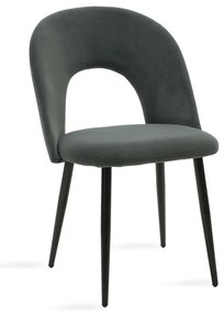 Καρέκλα Jonah pakoworld βελούδο ανθρακί-μαύρο πόδι - Μέταλλο - 101-000001