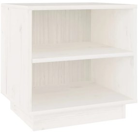 vidaXL Κομοδίνο Λευκό 40 x 34 x 40 εκ. από Μασίφ Ξύλο Πεύκου