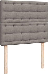 vidaXL Κρεβάτι Boxspring με Στρώμα Taupe 120x190 εκ. Υφασμάτινο
