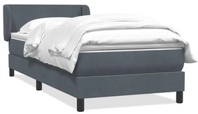 Box Spring Κρεβάτι με στρώμα Σκούρο γκρι 80x210 εκ. Βελούδινο