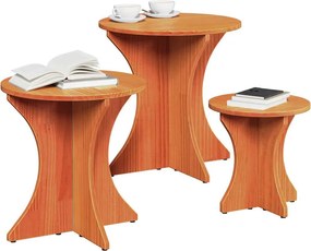 vidaXL Τραπεζάκι σαλονιού 3 pcs Κερωτό καφέ