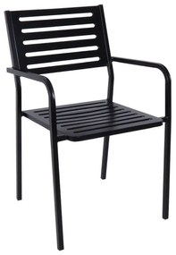 WOODWELL Ε5140VERA Πολυθρόνα Μέταλλο Βαφή  Μαύρο, Στοιβαζόμενη 54x54x84cm Ε5140