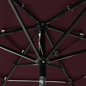 Ομπρέλα 3 Επιπέδων Μπορντό 2 μ. με Ιστό Αλουμινίου - Κόκκινο