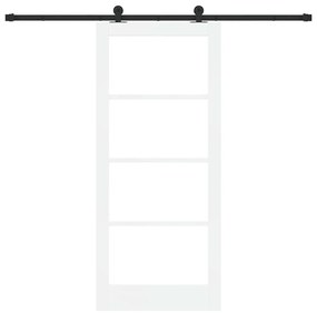 vidaXL Συρόμενη Πόρτα Λευκό 86 x 198.5 cm Ξύλο και μέταλλο