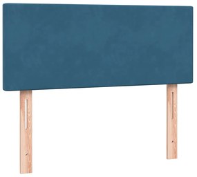 BOX SPRING ΚΡΕΒΑΤΙ ΜΕ ΣΤΡΩΜΑ ΣΚΟΥΡΟ ΜΠΛΕ 120X220 CM ΒΕΛΟΥΔΙΝΟ 3316063