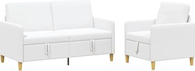 vidaXL Σαλονάκι Σετ Με Αποθηκευτικό Χώρο 2 pcs Λευκό Πολυεστέρας