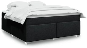 vidaXL Κρεβάτι Boxspring με Στρώμα Μαύρο 180x200 εκ. Υφασμάτινο