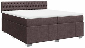 vidaXL Κρεβάτι Boxspring με Στρώμα Σκούρο Καφέ 200x200 εκ. Υφασμάτινο