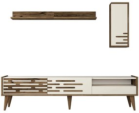 Σύνθεση Τηλεόρασης Valensiya 845HCT5346 180x35x45cm Walnut-Cream
