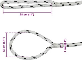 vidaXL Σχοινί Boat 10 mm 6 m Λευκό και Μαύρο Πολυεστέρας