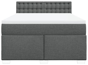 ΚΡΕΒΑΤΙ BOXSPRING ΜΕ ΣΤΡΩΜΑ ΣΚΟΥΡΟ ΓΚΡΙ 160X200 ΕΚ ΥΦΑΣΜΑΤΙΝΟ 3285954