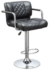 Σκαμπό Bar BAR83 Μαύρο PU 51x50x65-86/88-110cm Σετ 2Τμχ