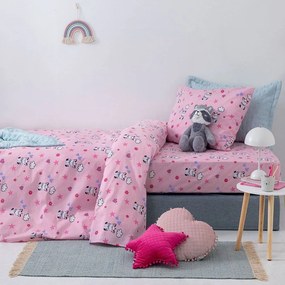 Σεντόνια Παιδικά MK765 (Σετ 3τμχ) Pink Palamaiki Single 170x260cm 100% Cotton