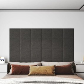 vidaXL Πάνελ Τοίχου 12 τεμ. Σκ. Γκρι 30 x 30 εκ. 1,08 μ² Υφασμάτινα