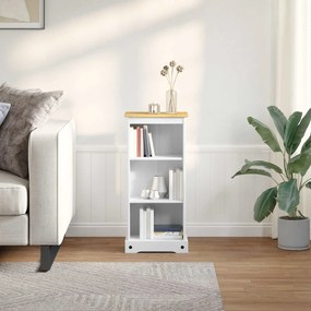 vidaXL Βιβλιοθήκη Λευκό 46 x 29 x 100 εκ. Στερεά ξυλεία πεύκου