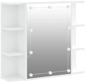 vidaXL Έπιπλο Καθρέπτη με LED Λευκό 70 x 16,5 x 60 εκ.