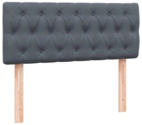 vidaXL Κρεβάτι Boxspring με Στρώμα Σκούρο Γκρι 120x210 εκ. Βελούδινο