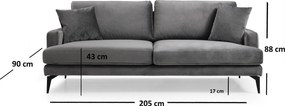 3-Seat Sofa Papira 3 Seater - Grey Grey