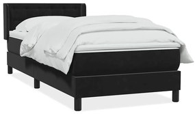 vidaXL Κρεβάτι Boxspring με Στρώμα Μαύρο 90x210 εκ. Βελούδινο