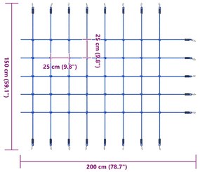 vidaXL Δίχτυ Αναρρίχησης Μπλε 200 x 150 εκ.