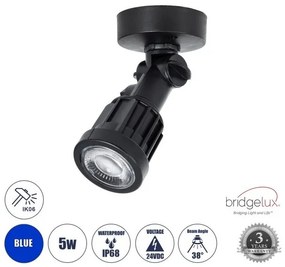 Φωτιστικό Σποτ Κήπου 5W Φ7 GARDENINI ABS Μπλε Μαύρο 61548 Globostar-61548-Μαύρο 61548