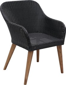 vidaXL Σετ Τραπεζαρίας Εξ. Χώρου 9 τεμ. Μαύρο Συνθ. Ρατάν με Μαξιλάρια