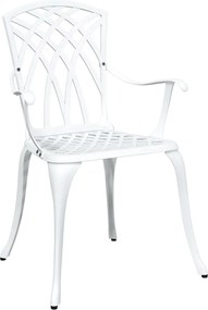 vidaXL Σερβίτσιο τραπεζιού κήπου 3 pcs Λευκό Χυτό αλουμίνιο