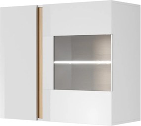 Lh-homefurniture Κρεμαστή Βιτρίνα 36146-ARCW-WV Λευκό+Λευκό High Gloss+Grandson 96,5x82,5x40cm 36146-ARCW-WV