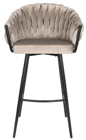 Σκαμπό DKD Home Decor Μαύρο Μπεζ Μέταλλο 61 x 52 x 101 cm