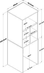 Ντουλάπι Πλυντηρίου Λευκό FECROIS 65x62.5x193.6