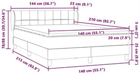 Κρεβάτι Boxspring με Στρώμα Σκούρο Πράσινο 140x210εκ. Βελούδινο - Πράσινο