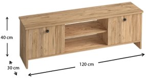 Έπιπλο τηλεόρασης Cube Megapap από μελαμίνη χρώμα pine 120x30x40εκ.