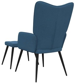 vidaXL Πολυθρόνα Relax Μπλε Υφασμάτινη με Σκαμπό