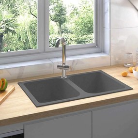 vidaXL Βρύση Κουζίνας Γκρι 760x480x184 εκ. Γρανίτης