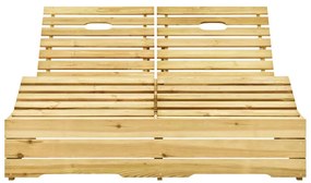 vidaXL Ξαπλώστρα Διπλή από Εμποτισμένο Ξύλο Πεύκου με Μαξιλάρια