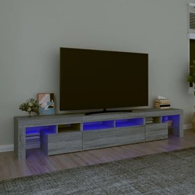 vidaXL Έπιπλο Τηλεόρασης με LED Γκρι Sonoma 230x36,5x40 εκ.