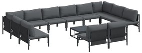 vidaXL Σετ Καναπέ Κήπου 13 pcs Ανθρακί Ατσάλι