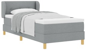 vidaXL Κρεβάτι Box Spring με Στρώμα σε Ανοιχτό Γκρι, 90x200 εκ., Ύφασμα