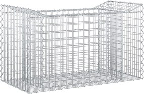 vidaXL Ανασηκωμένο κρεβάτι gabion 50 x 100 x 60 εκ Ασημί