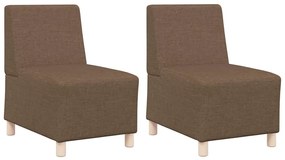 vidaXL Μοναδικός Καναπές χωρίς Χερούλια 2 pcs Καφέ 55 x 74 x 82 εκ.