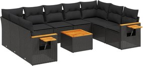 vidaXL Patio Sofa Set 7-θέσια Black