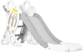 AIYAPLAY Τσουλήθρα για παιδιά 1,5 έως 3 ετών, σχέδιο πυραύλου, σετ αυτοκόλλητων, γκρι, 157 x 46,5 x 80 cm