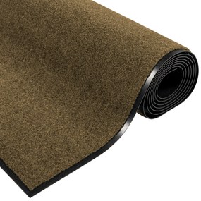 vidaXL Πλενόμενο Πατάκι Πόρτας Καφέ 120x250 εκ.
