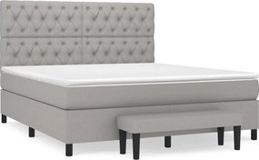 vidaXL Κρεβάτι Boxspring με Στρώμα Αν. Πράσινο 160x200εκ Υφασμάτινο