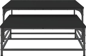 vidaXL Τραπεζάκια Ζιγκόν 2 τεμ. Μαύρα από Επεξεργασμένο Ξύλο