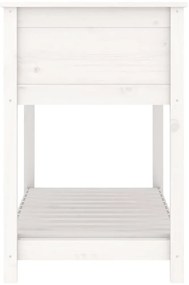 vidaXL Ζαρντινιέρα με Ράφι Λευκή 111,5x54x81 εκ. Μασίφ Ξύλο Πεύκου