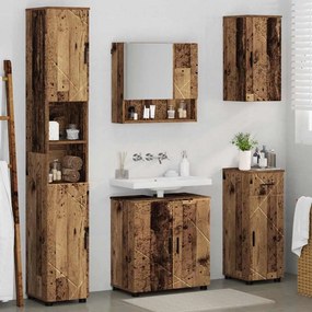 vidaXL Σετ Επίπλων Μπάνιου με πόρτα 5 pcs Παλαιό ξύλο 61 x 35 x 64 εκ.