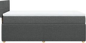 vidaXL Κρεβάτι Boxspring με Στρώμα Σκούρο Γκρι 80x200 εκ. Υφασμάτινο