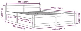 ΠΛΑΙΣΙΟ ΚΡΕΒΑΤΙΟΥ ΜΕ ΣΥΡΤΑΡΙΑ 150 X 200 ΕΚ. 5FT KING SIZE 3103564